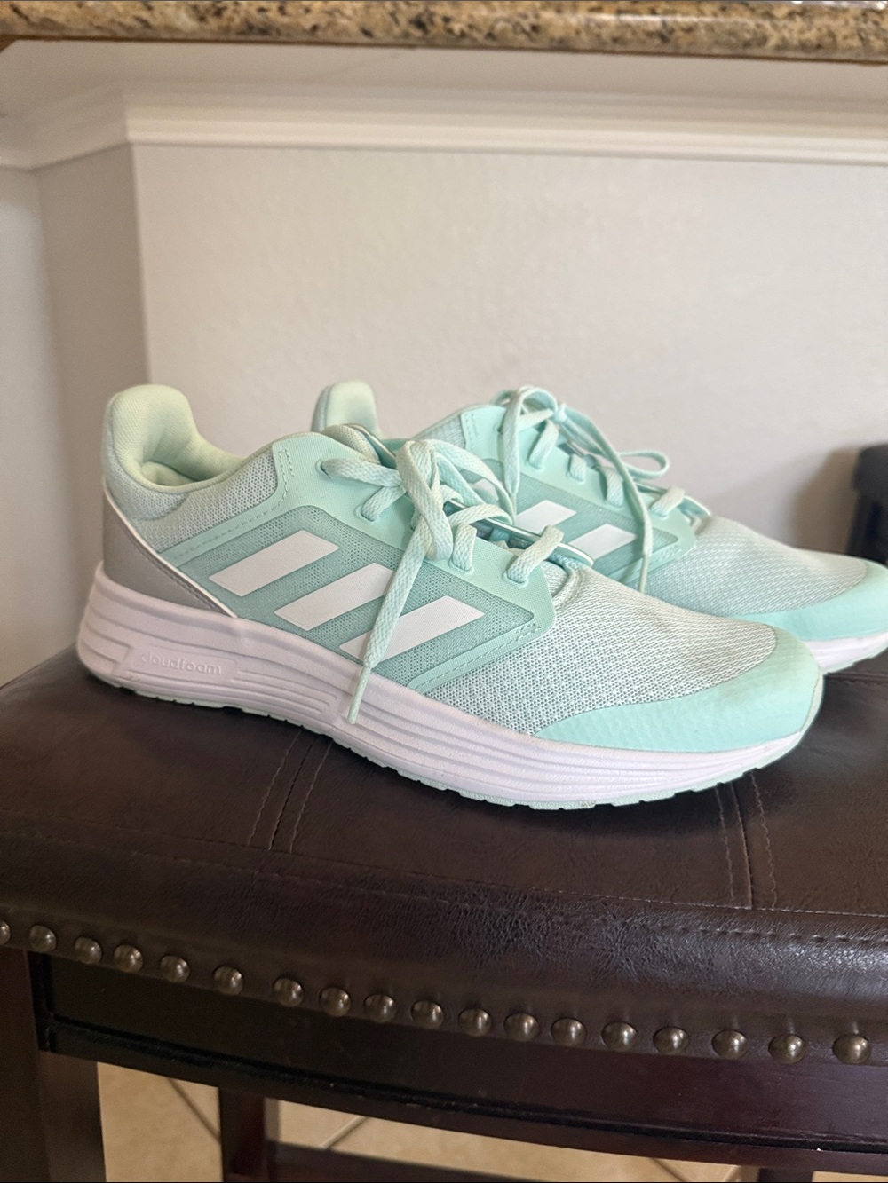 adidas Women's Light Mint Cloudfoam Lace-Up Running Shoe